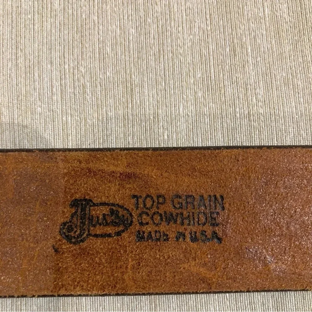 JUSTIN Tooled Leather Belt with Eagle Design Bring your Own Buckle - Picture 8 of 8